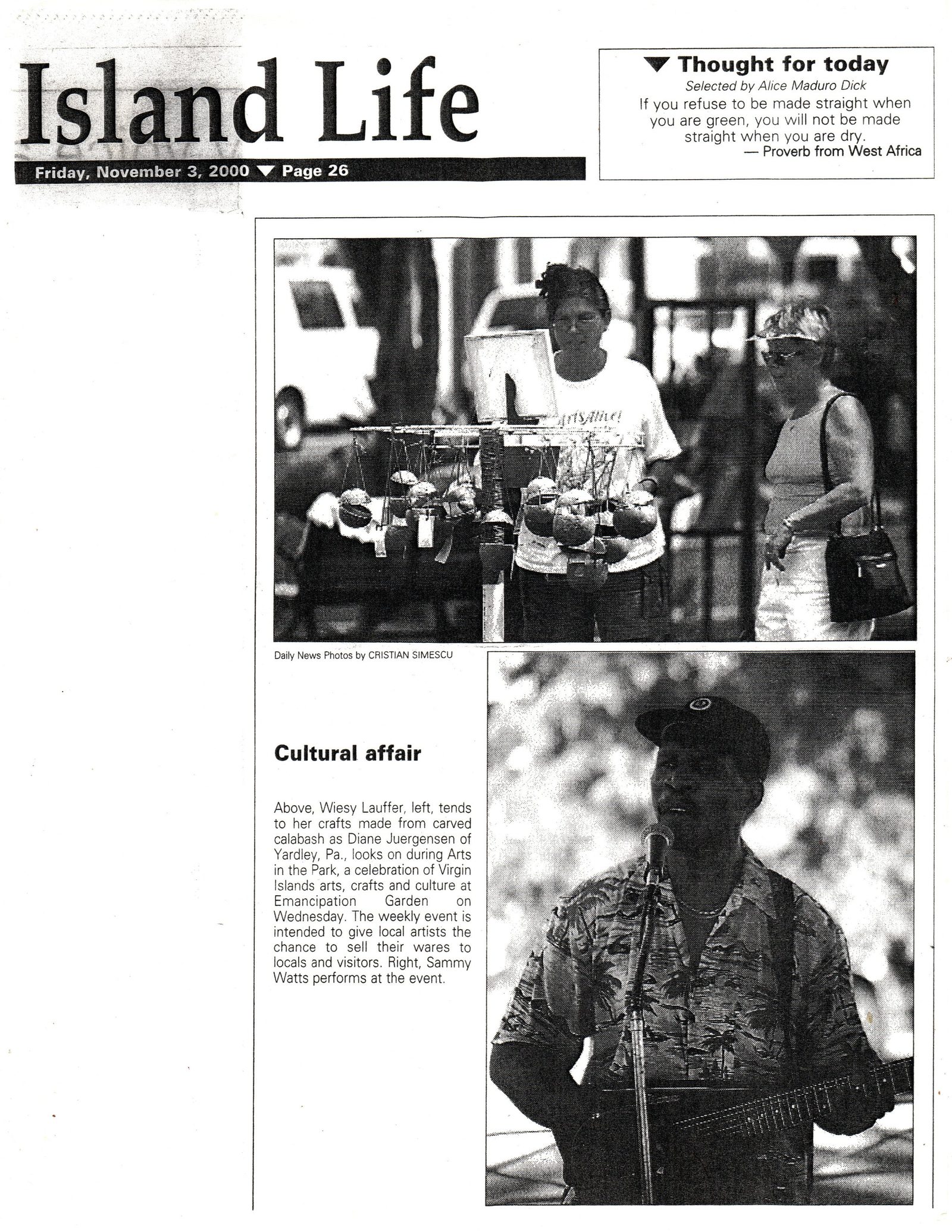 Island Life cultural affair feature with photo